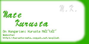 mate kurusta business card